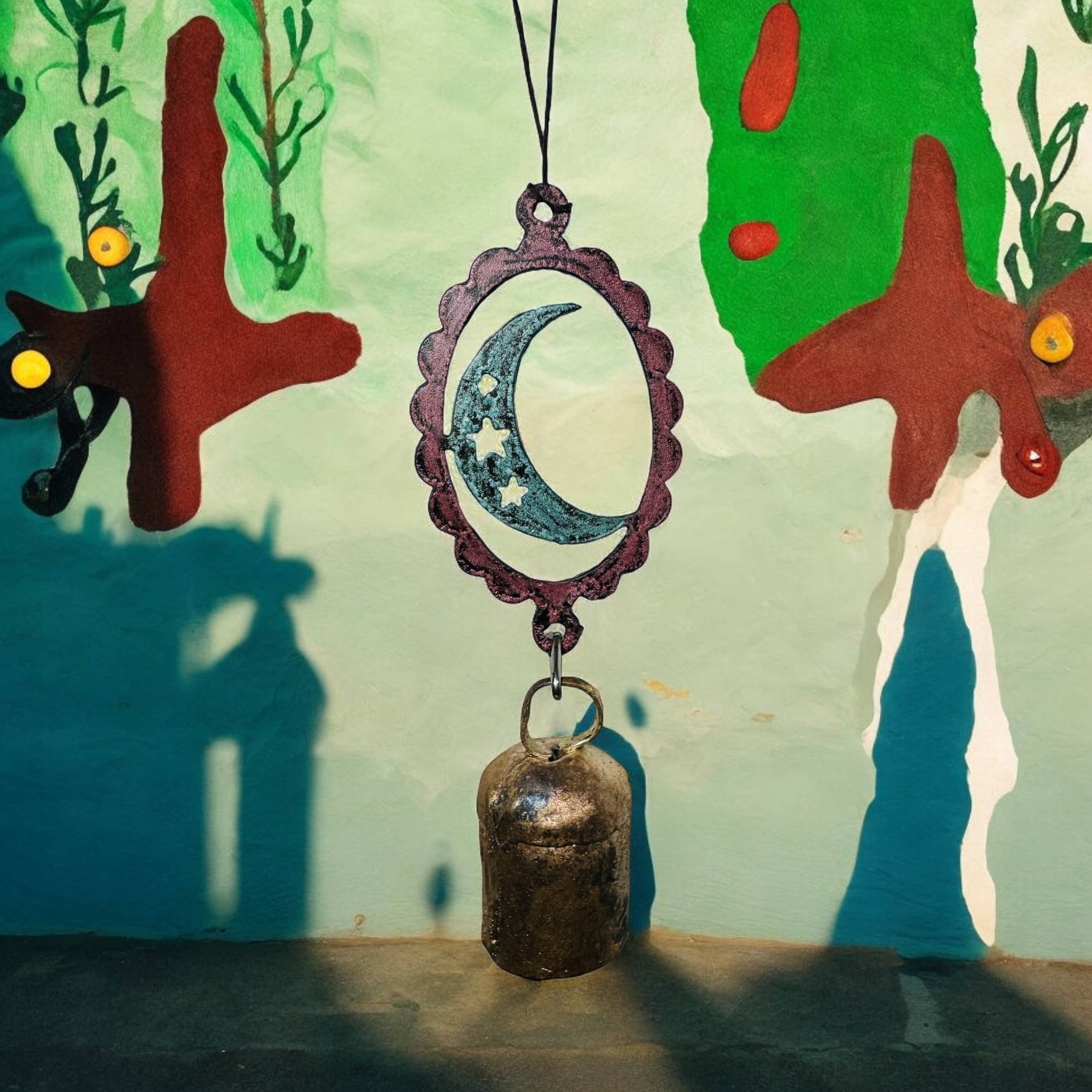 Whimsies - Wholesale Ornament - Maanornament met windgong – schattig cadeau voor tuin en auto12