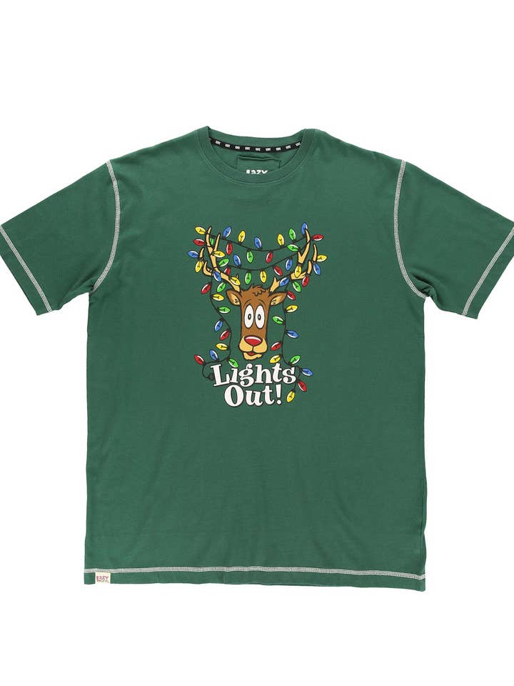 Camiseta de Pijama Verde para Hombre Lights Out para venta al por mayor de Lazy One