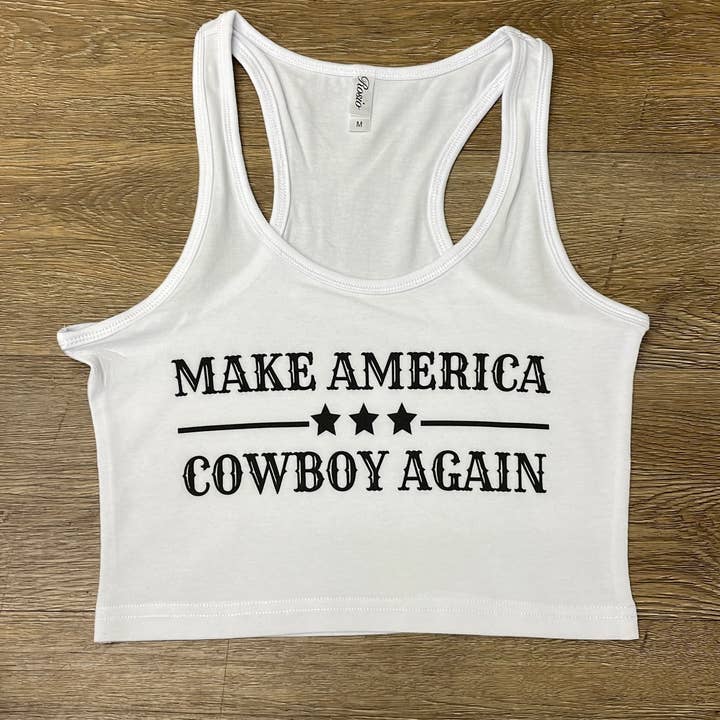 Make America Cowboy Again Crop Tank for wholesale by Wilde roots