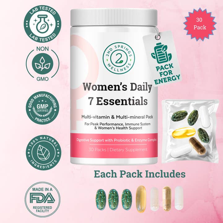 2nd Springs - Wholesale Oral Supplement/Vitamin - 2nd Springs Women's Daily 7 Essentials Daily Vitamin Pack