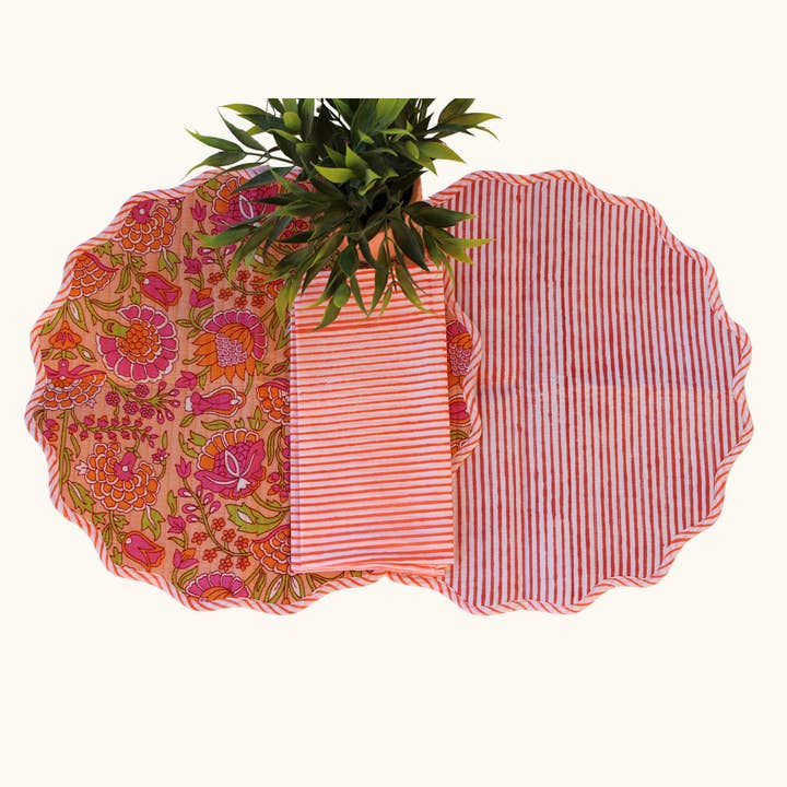 Orange Sunset - Quilted Cotton Placemats (Set of 4) for wholesale by House of Alaan