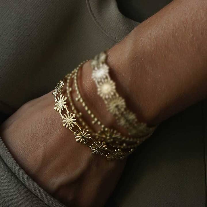 Brazalete de acero para ensamblar estrellas espaciadas para venta al por mayor de Bijoux 7bis