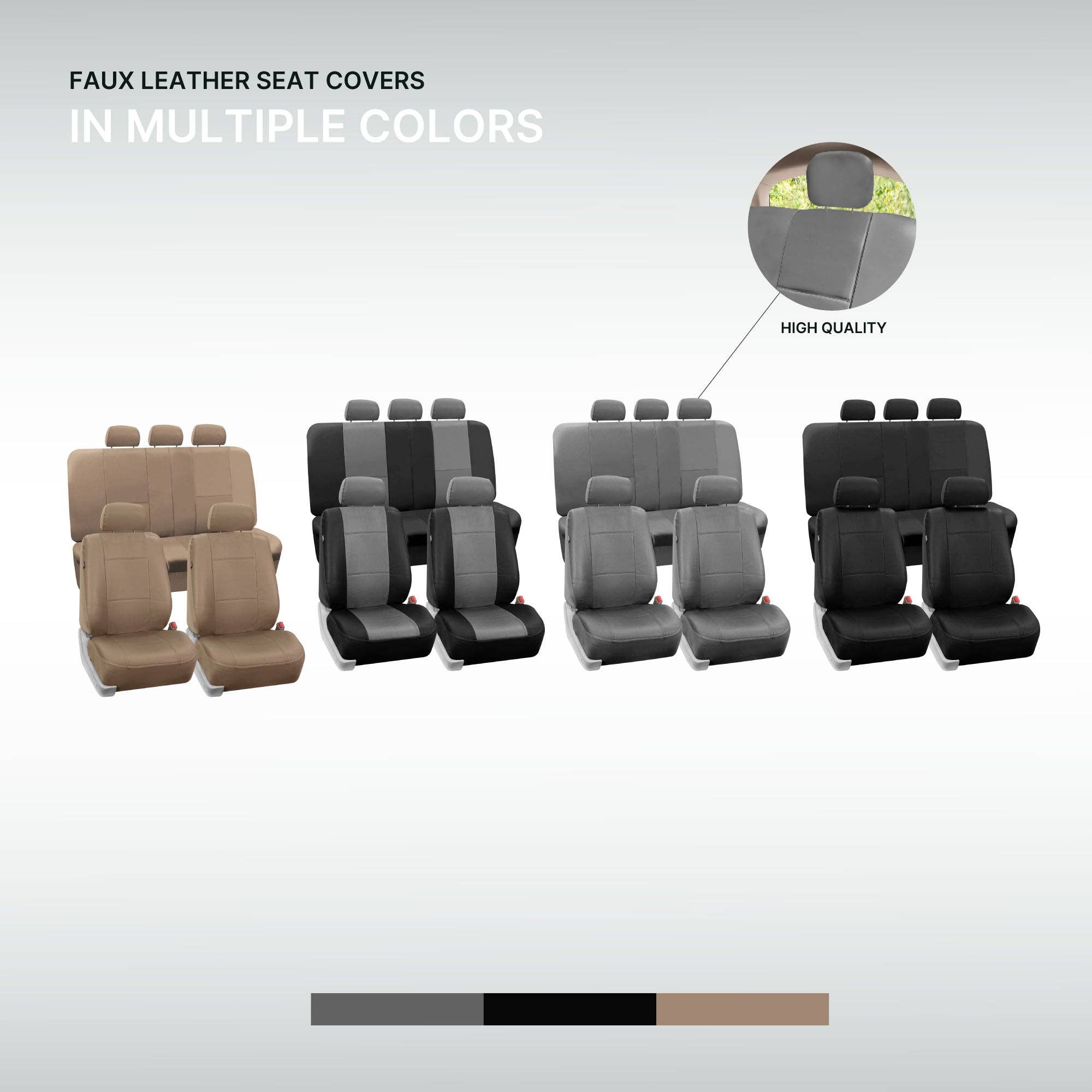 FH GROUP – wholesale Car seat cover – Kids & baby – Premium PU Leather Seat Covers - Full Set Black5