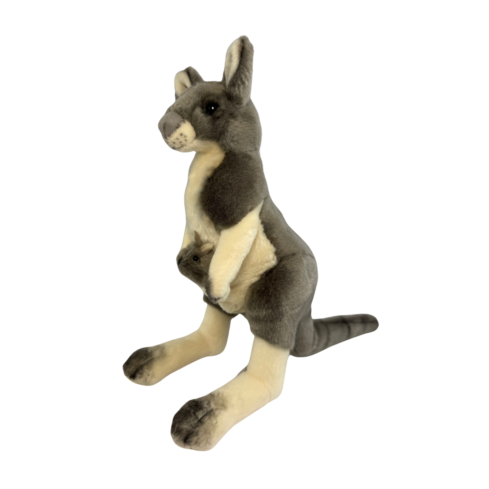 Bocchetta Plush Toys – Peluche - Crianças e bebés por atacado – Tracy - Canguru com cria - 28cm, cinzento3