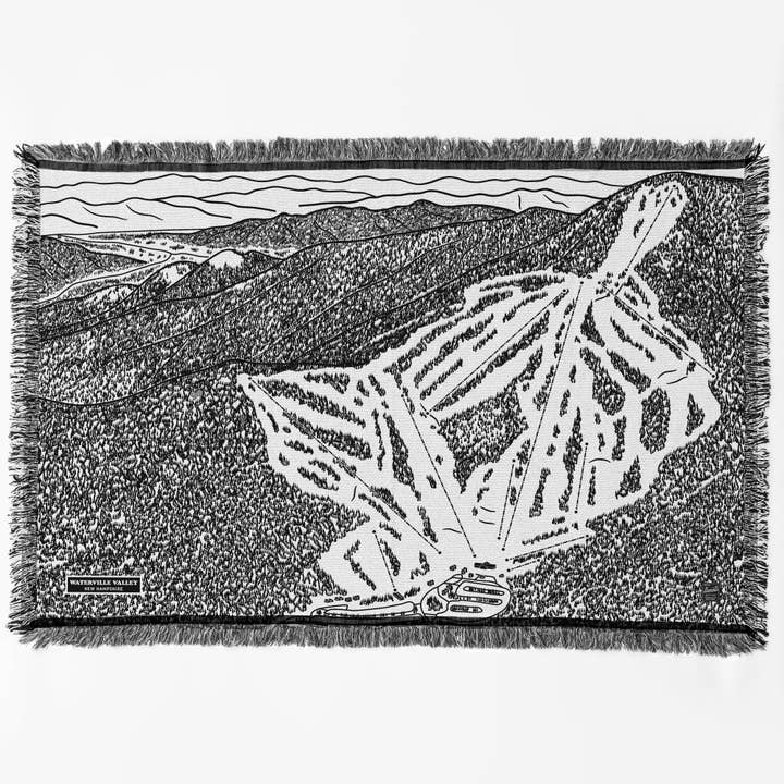Waterville Valley, New Hampshire Ski Trail Map Blanket for wholesale by Benoit's Design Co.