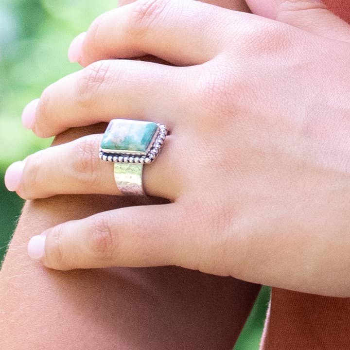 Anju Jewelry - Wholesale Cocktail/Statement Ring - Kashi Semiprecious Stone 24 Large Rings Prepack (w Display)