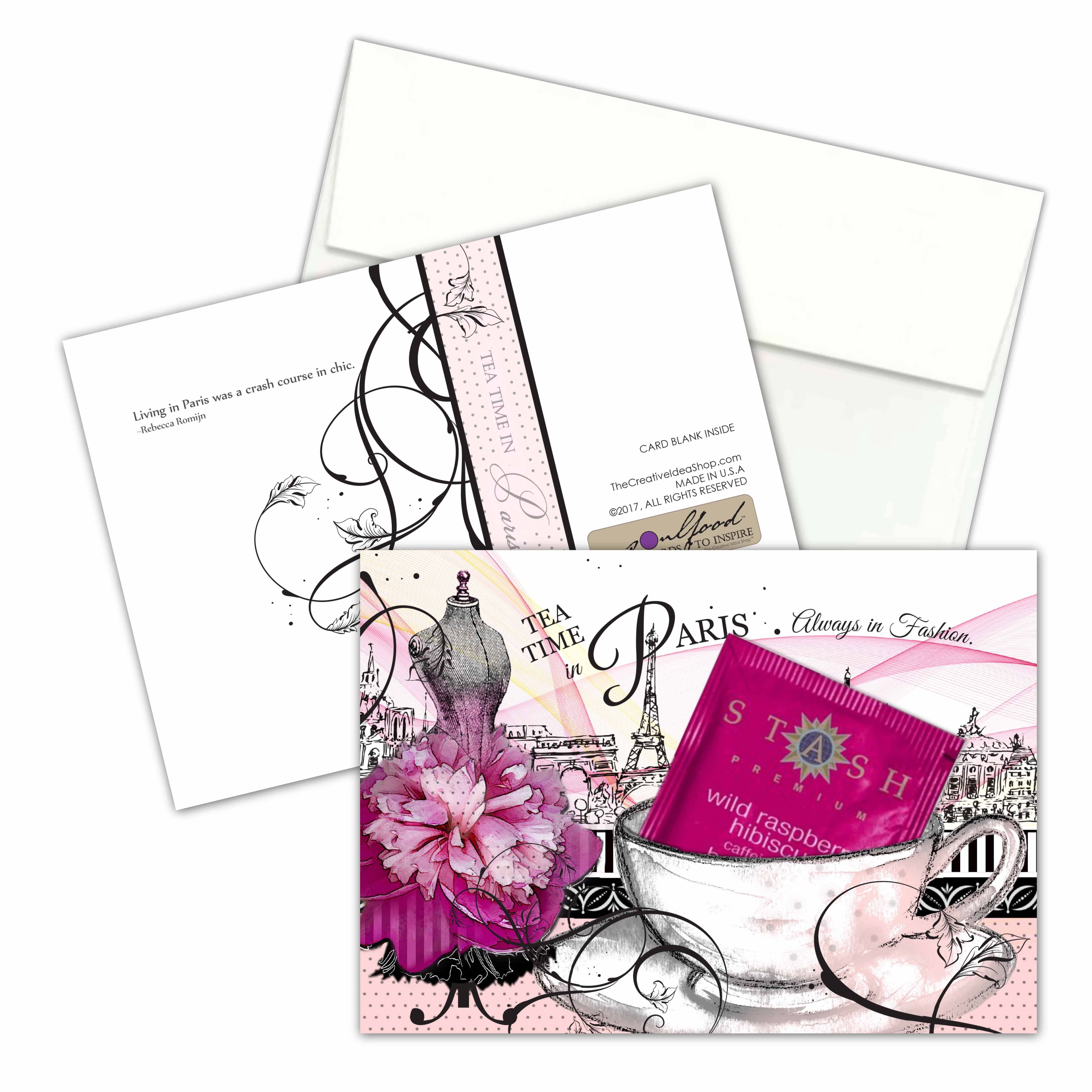 The Creative Idea Shop - Wholesale Everyday Greeting Card - TEA GREETING CARD COLLECTION with REAL TEA BAGS - Paris3