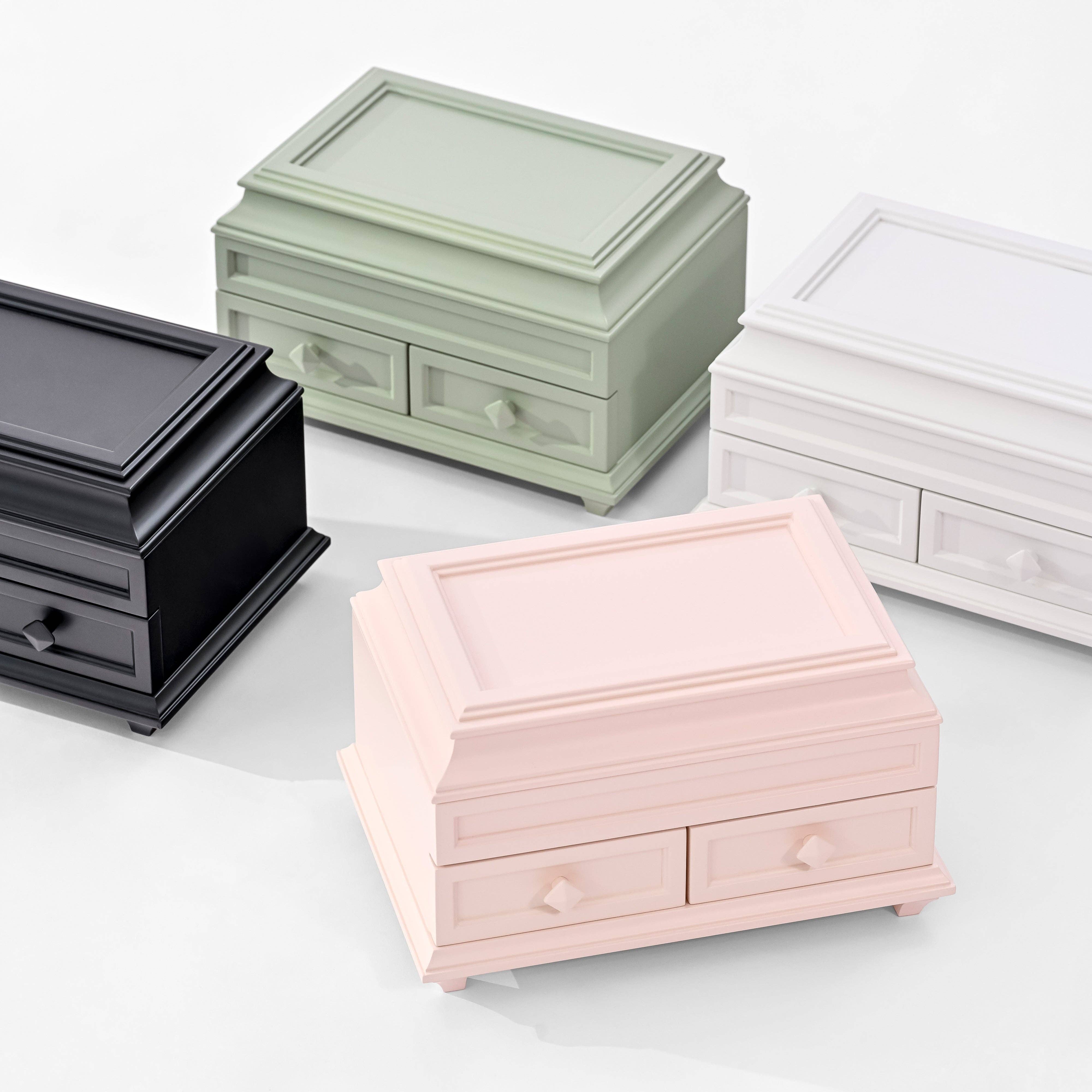 Arlo Belle LLC - Wholesale Jewelry Box/Organizer - Classic Jewelry Box with Mirror, Drawers, and Diamond Handle2