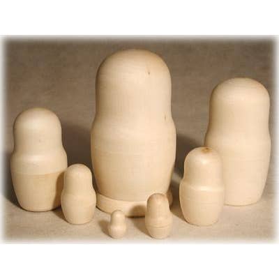 Golden Cockerel - Wholesale Craft Supplies - Unpainted Blank Nesting Doll 7pc./8"1
