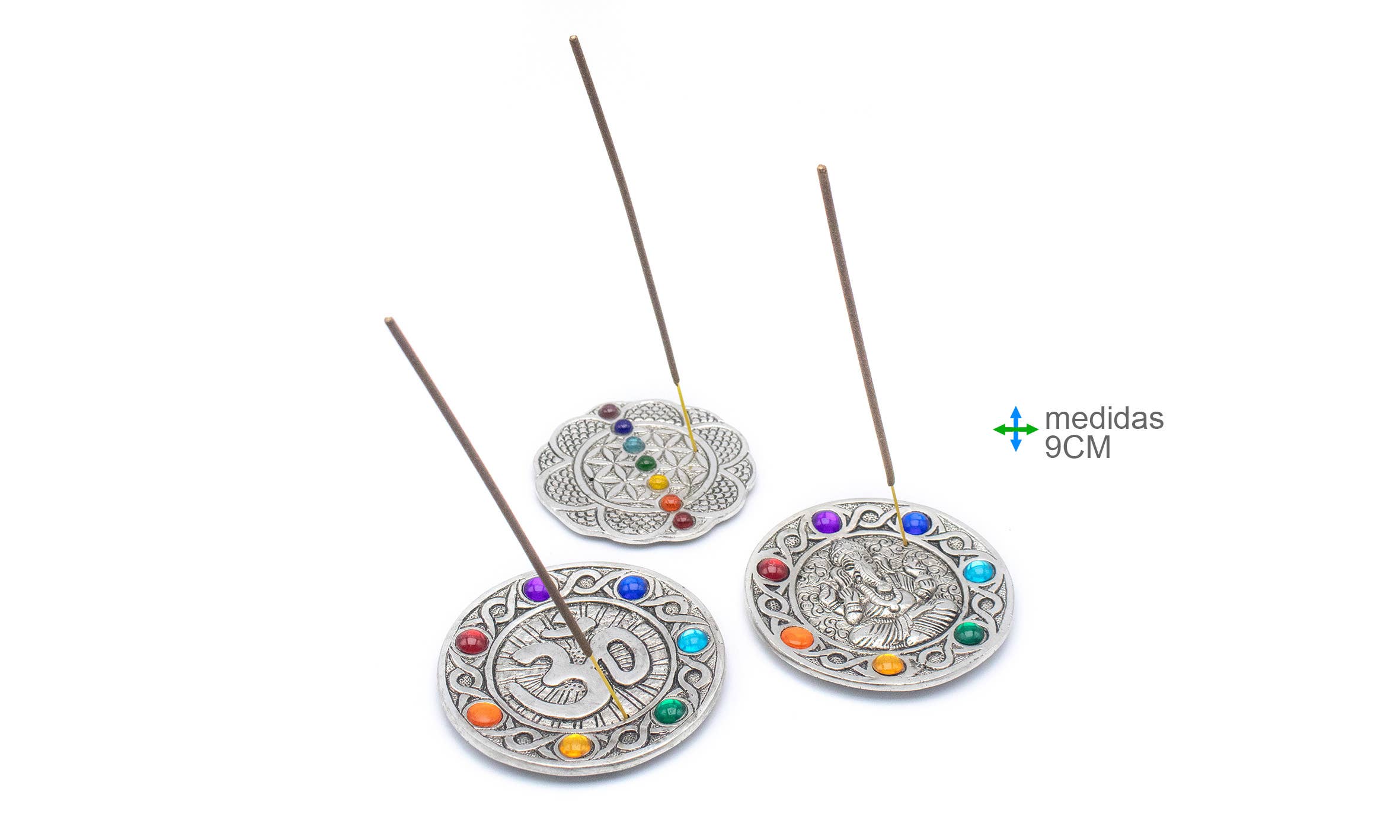 Esoterica Arte - Wholesale Incense - P. Inc. Aluminum 7 Chakras 9cm (6 units)0