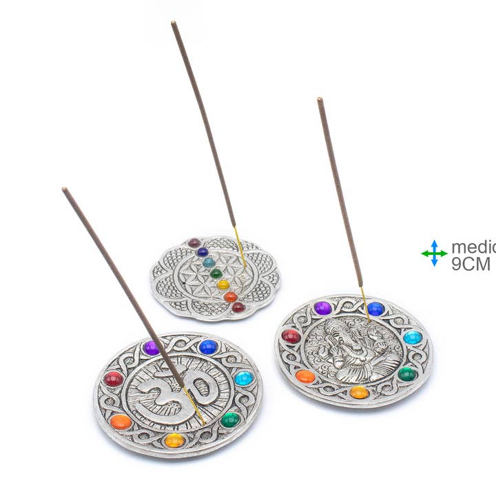 Esoterica Arte – Großhandel Räucherwerk – P. Inc. Aluminium 7 Chakren 9cm (6Stk)