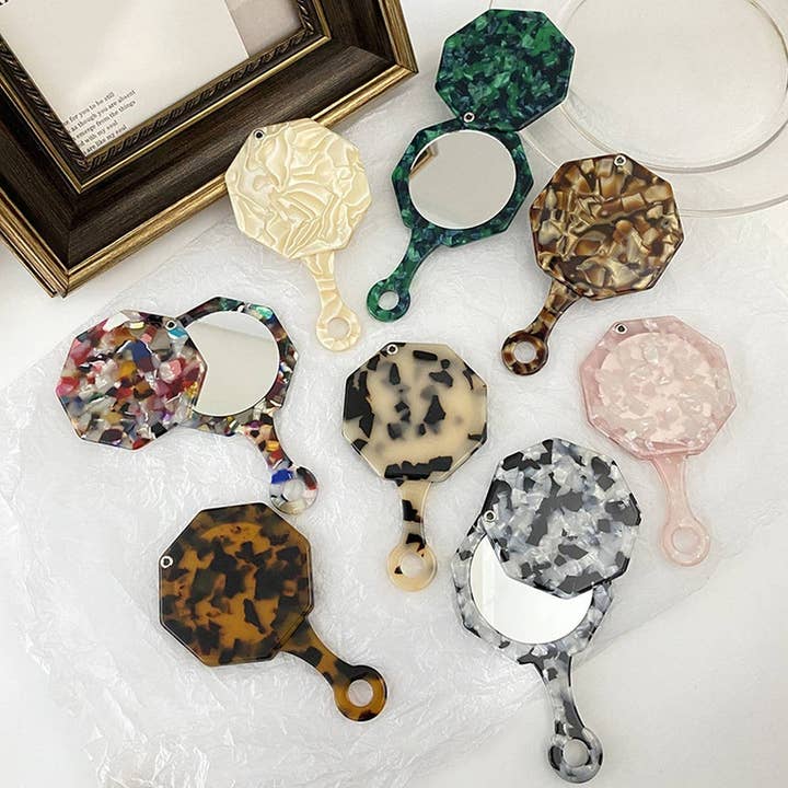CREATIVE POLYGON SHAPE HANDHELD COMPACT MIRROR_CWMM6375 for wholesale by Lovenne
