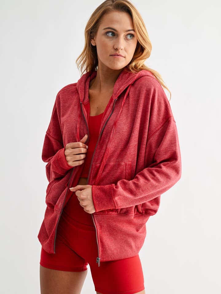 Mono B - Wholesale Hoodie - Women's - Fleece Hoodie Jacket with Tapered Sleeves18