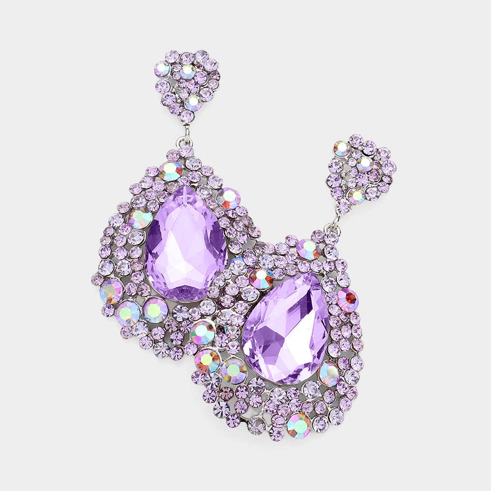 Sensibling Corp. - Wholesale Dangle Earrings - Teardrop Rhinestone Embellished Dangle Evening Earrings15