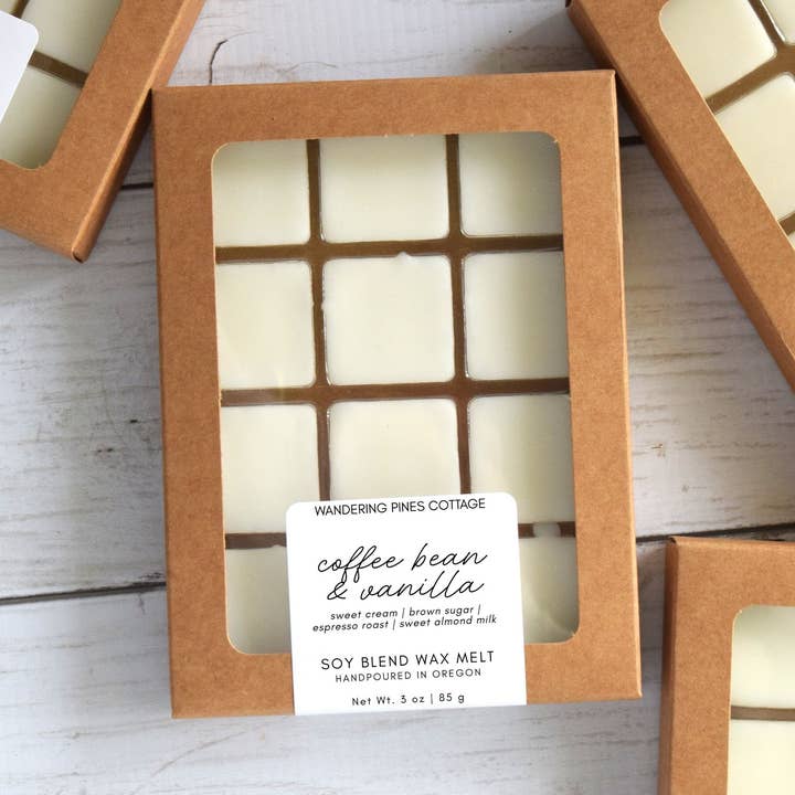 Coffee Bean and Vanilla Wax Melts | Summer Wax Melt for wholesale by Wandering Pines Cottage