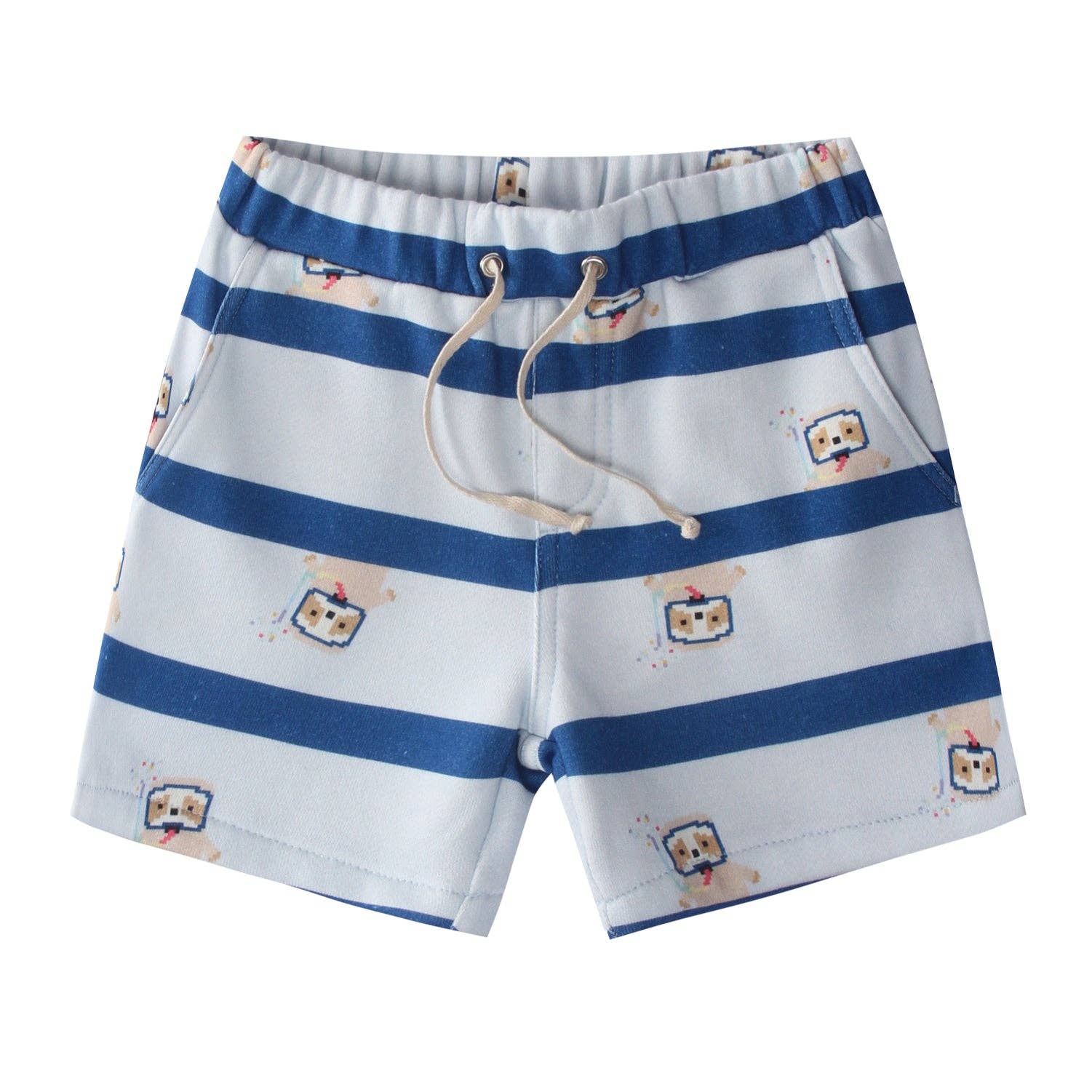 iMiN Kids - Wholesale Shorts – Kids - Boys Organic Cotton Stripe Shorts Blue Sloth0