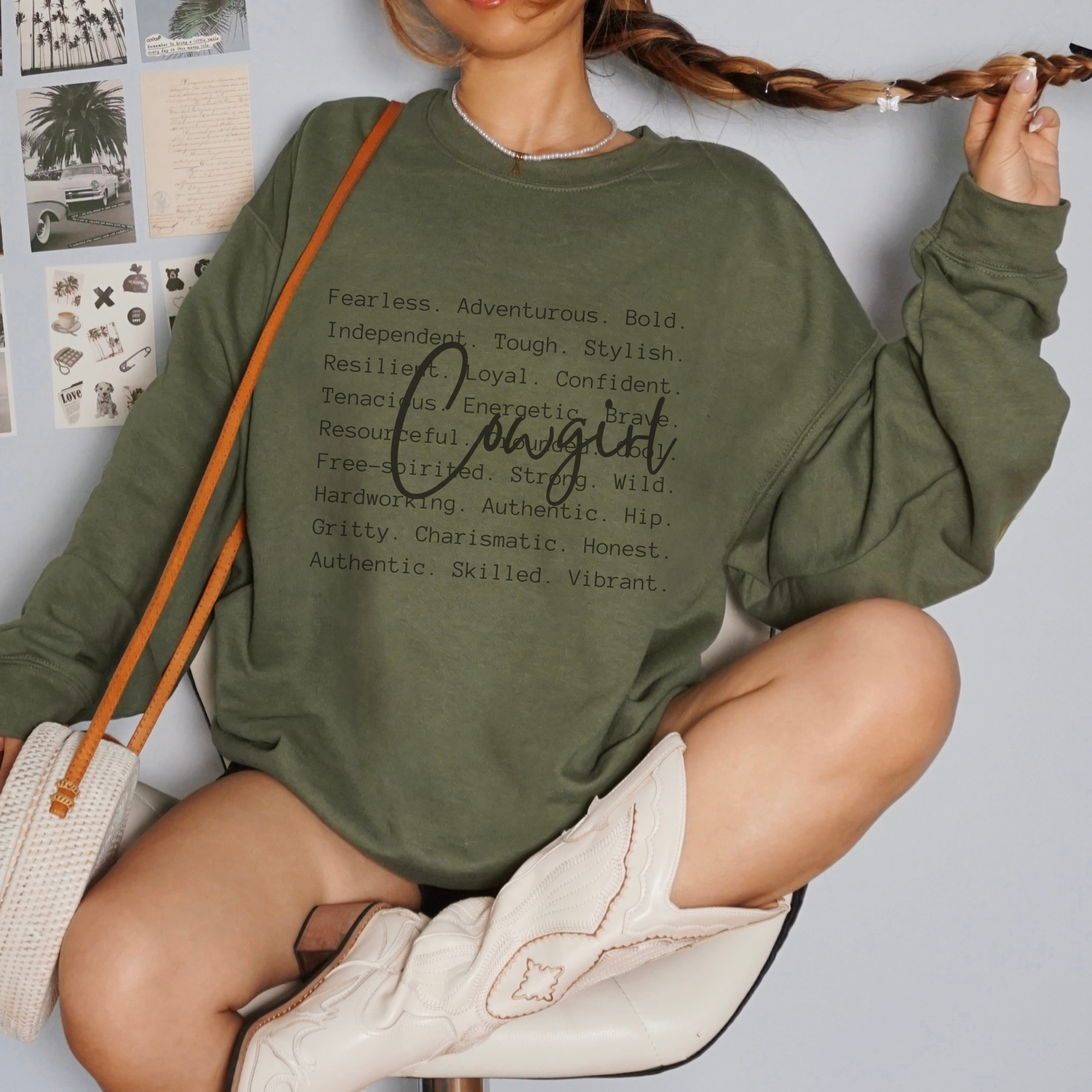 Trendznmore - Modern Graphic Apparel - Wholesale Grafisch sweatshirt - Dames - Cowgirl Definitie Country Western Crewneck Sweater5