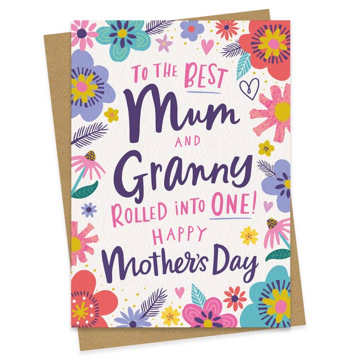 Mum and Granny Mother's Day Card for wholesale by Dotty Black