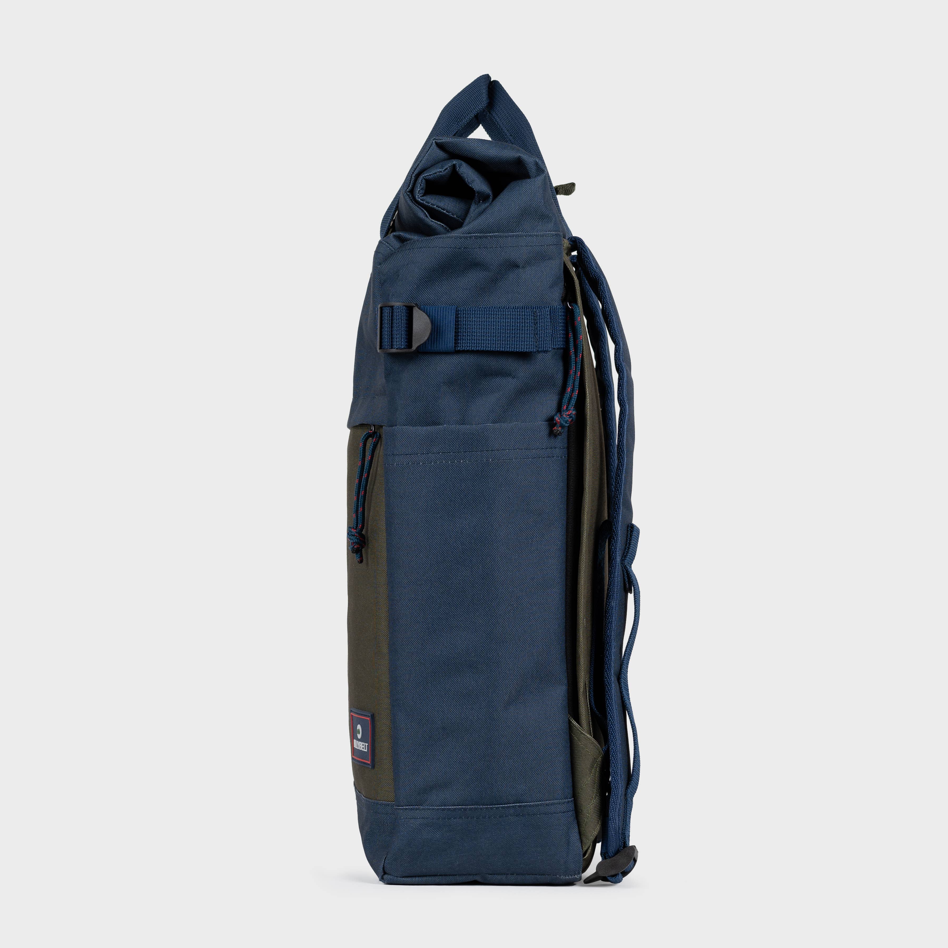 BILLYBELT - Wholesale Backpack - Men's - Roll-top 100% recycled polyester backpack - Navy and khaki4