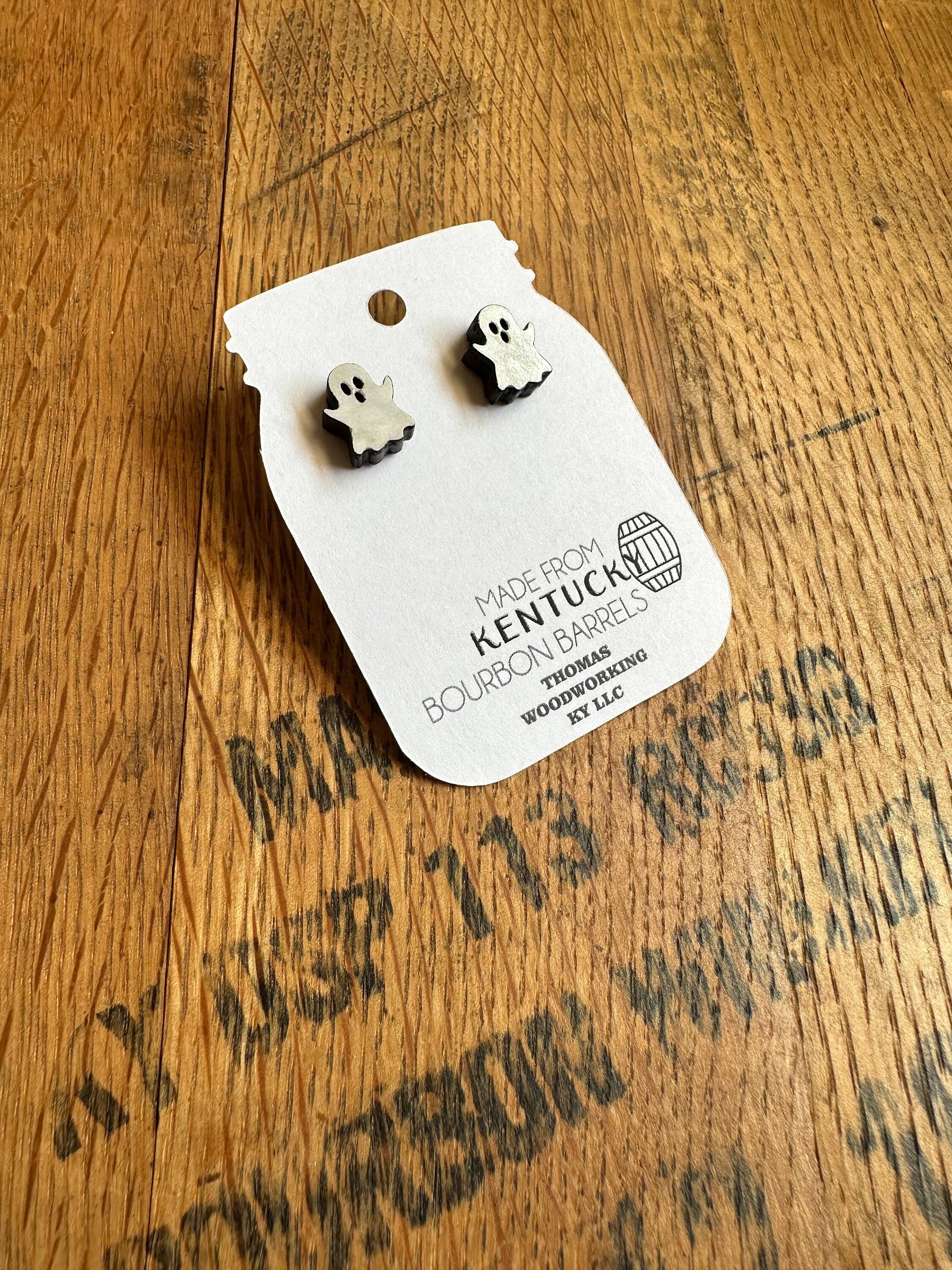 TWWKY - Wholesale Knopjes/oorstekers - Herwonnen Bourbon Barrel Ghost Stud-oorbellen9