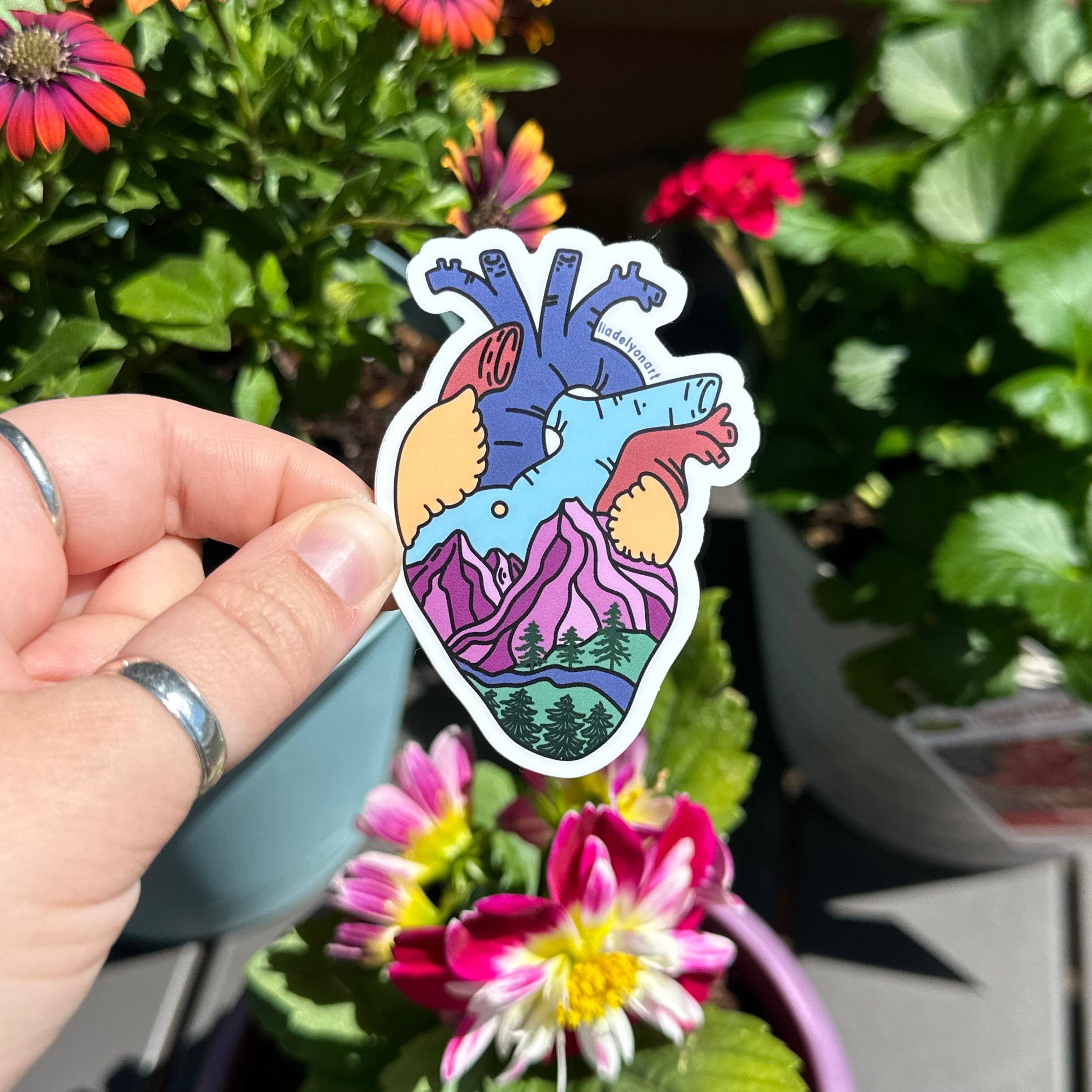 liadelyonart - Wholesale Sticker - Mountain Heart Nature Vinyl Sticker1