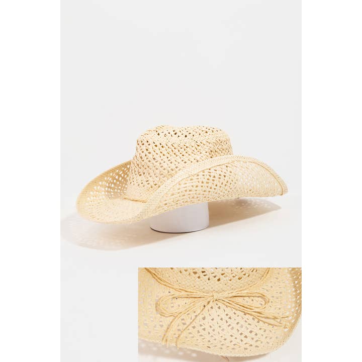 Collections by Fame Accessories – Großhandel Fedora-Hut – Damen – Strohgeflecht-Schnur Western-Cowboyhut8