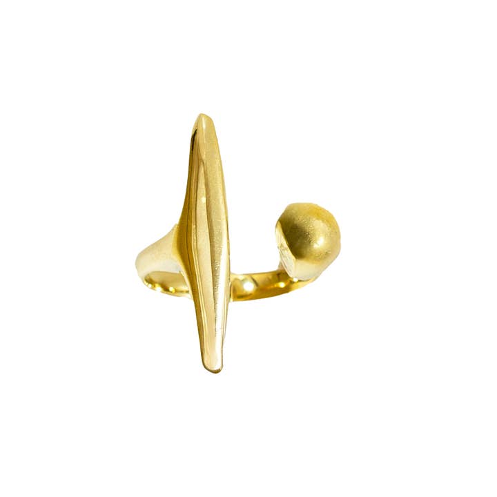 Jabari Brass Statement Ring voor Vrouwen & Mannen – Verstelbaar voor wholesale door Ecodunia
