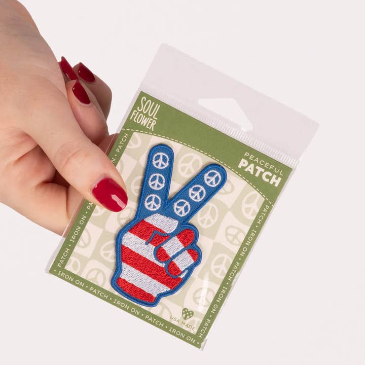 Soul Flower - Vendita all'ingrosso Toppe - Toppa termoadesiva "Pace in America" - Toppa della Pace0