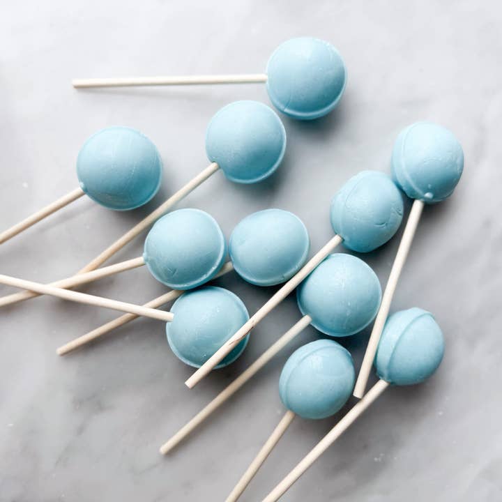 Large Lollies: Blue Raspberry Rush Lollipop Candy for wholesale by Candy Making Co.