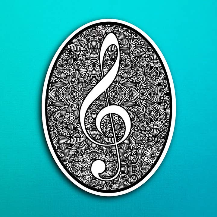 Autocollant Music Note (IMPERMÉABLE) pour la vente par Zenspire Designs
