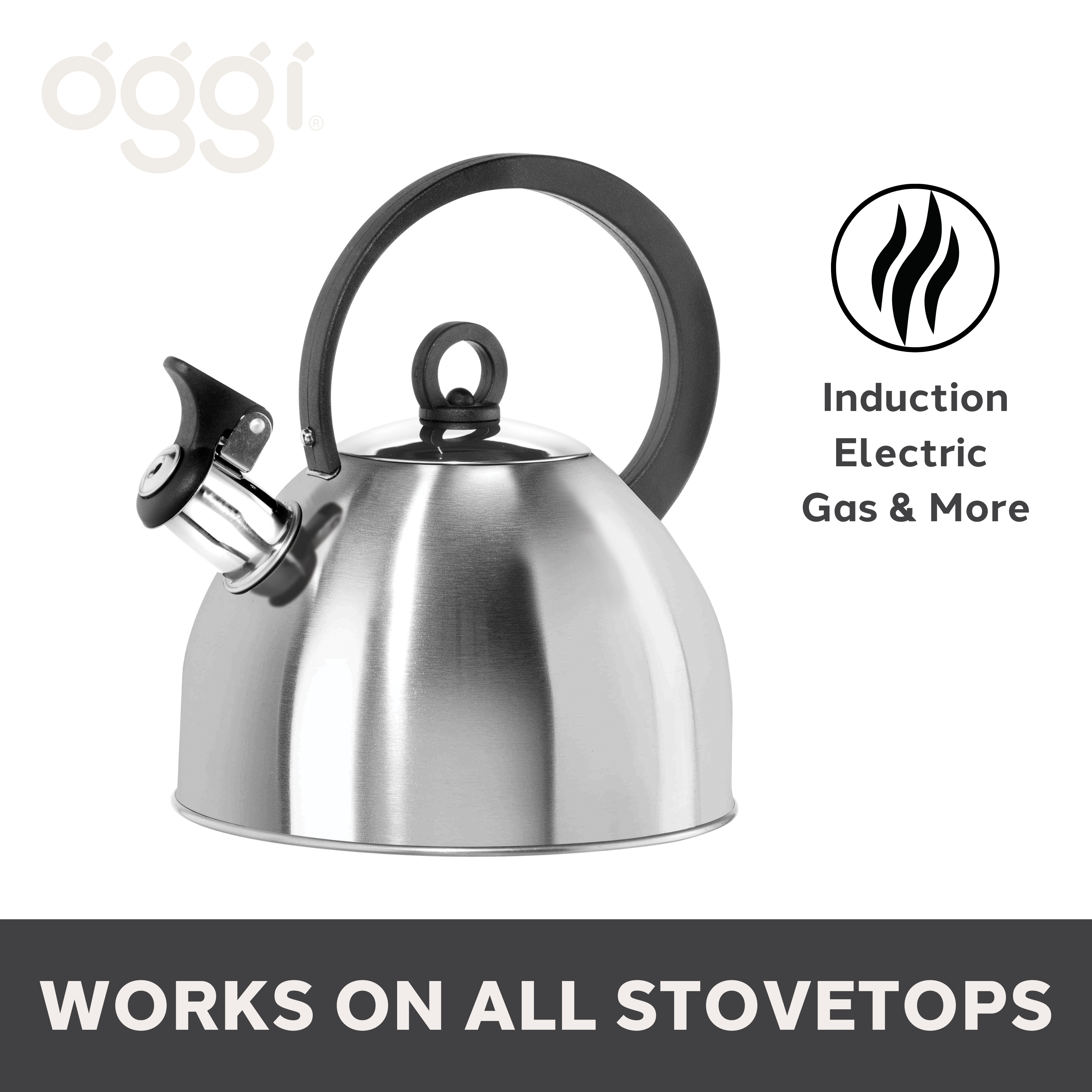 Oggi – wholesale Kettle – Stovetop Kettle - Whistling 64 oz / 1.9 lt Stainless1