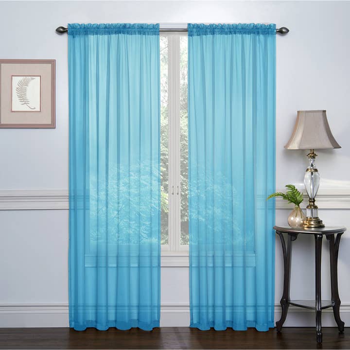 ShopBobbys - Wholesale Curtain - Crystal 2-Pack Sheer Rod Pocket Window Panel, 52x84 Inches Each18