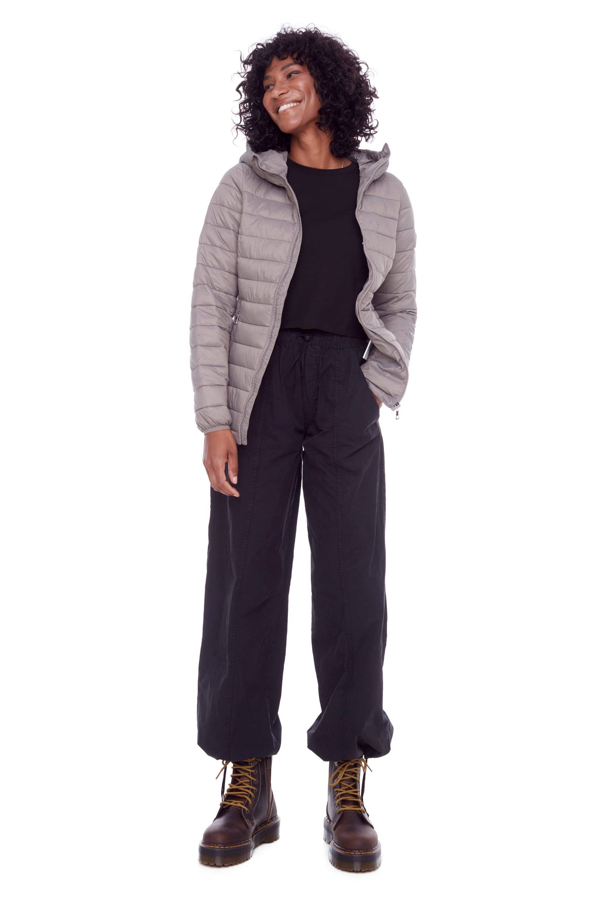 YOHO LADIES' | WOMEN'S VEGAN DOWN (RECYCLED) LIGHTWEIGHT PACKABLE PUFFER, TAUPE for wholesale on Faire2