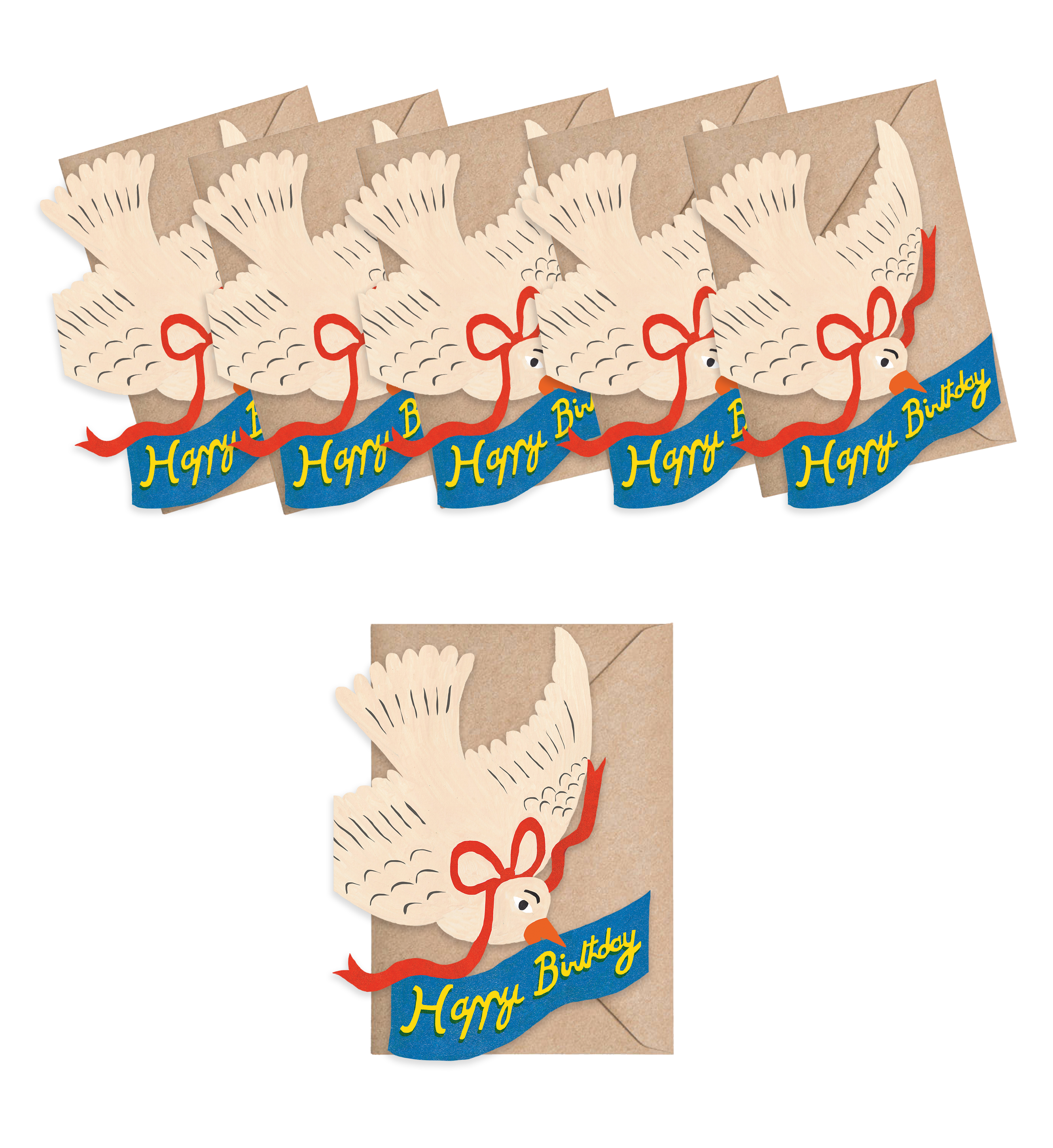 Isatopia - Wholesale Birthday Card - Happy Birthday Bird Mini Cards - Box of 61