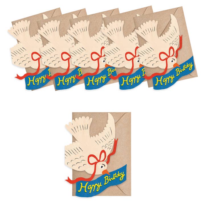 Isatopia - Wholesale Birthday Card - Happy Birthday Bird Mini Cards - Box of 61