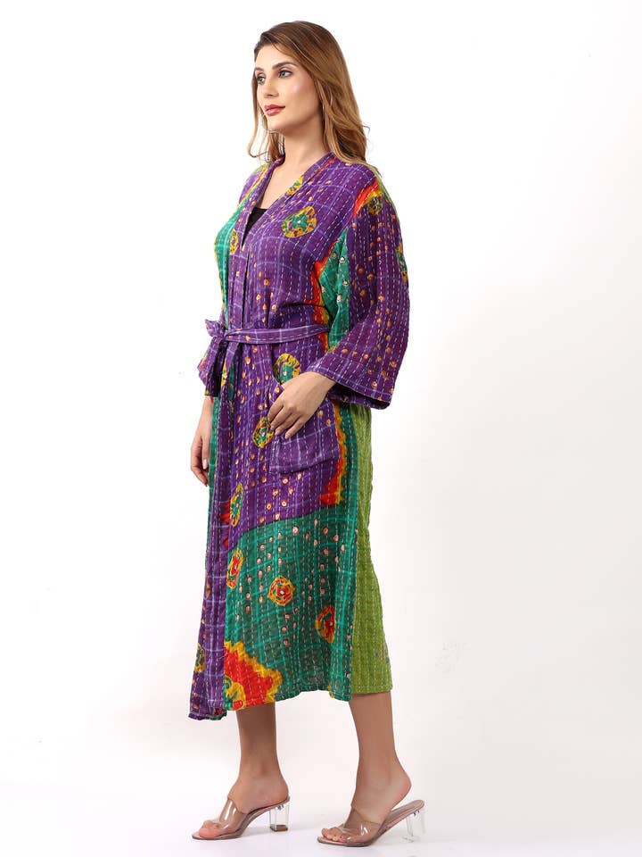 Wevez - Wholesale Robe - Women's - Wholesale Lot Printed Vintage Kantha Jacket Robe for Women 17