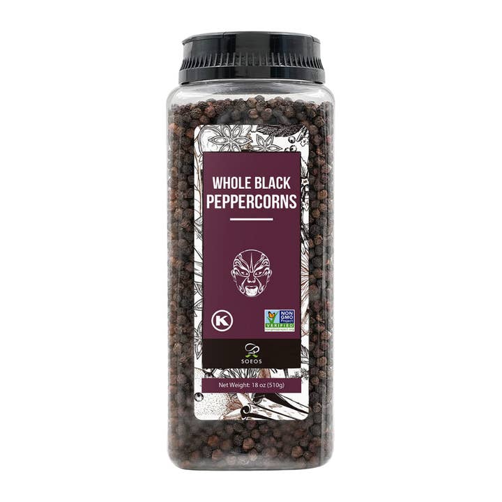 Soes Whole Black Peppercorns 18 onças, 1 pacote por atacado de soeos