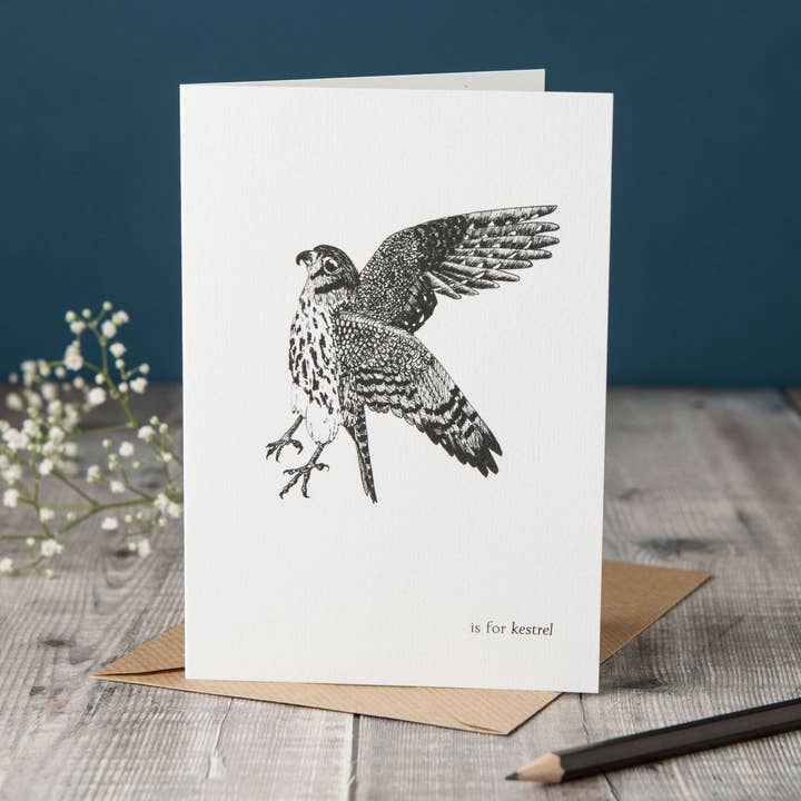 K er til Kestrel Card for engroshandel hos Lucy Coggle Designs