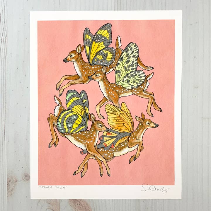Sarah Draws Things - Wholesale Art Print - Fairy Fawn - 8x10" Archival Print