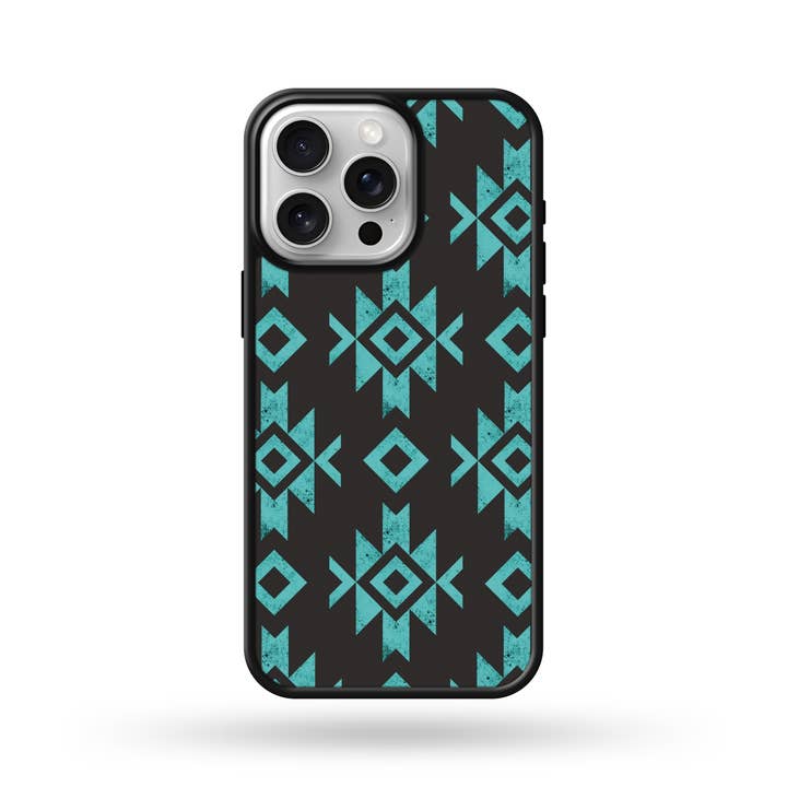 Turquoise Aztec MagSafe Compatible Phone Case for wholesale by Twisted N Turquoise
