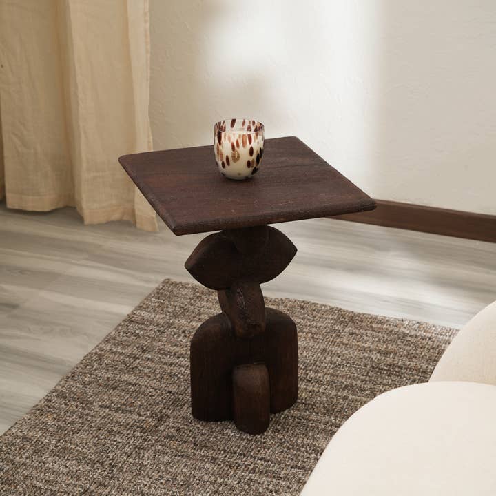 ExpoBazaar - Wholesale Side Table - Handcrafted Artisanal Solid Wood End Table-16X16X22"
