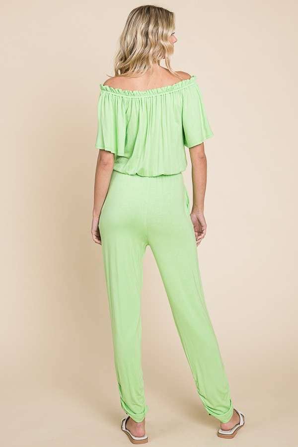 Culture Code - Wholesale Jumpsuit - Women's - CAR1489 - OFF SHOULDER PEASANT JUMPSUIT5