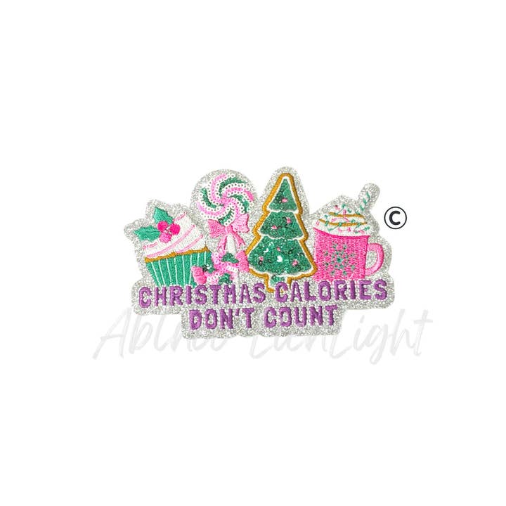 ABLNco - Wholesale Patch - Christmas Calories Don't Count Snacks Sequin Christmas Patch