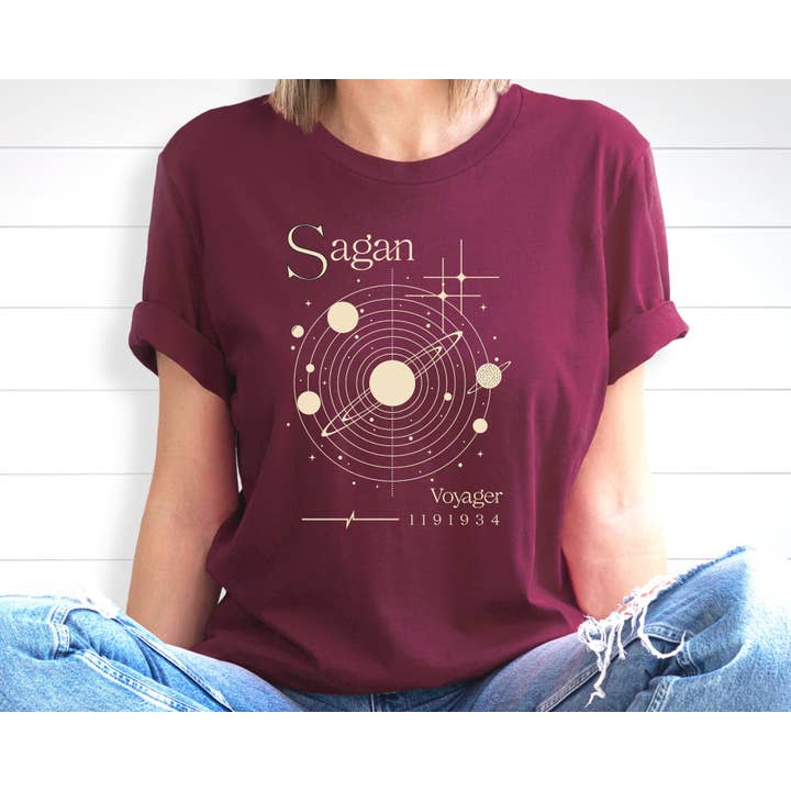 Science & Snark - Wholesale Screen Printed T-Shirt - Women's - Carl Sagan Voyager Shirt
