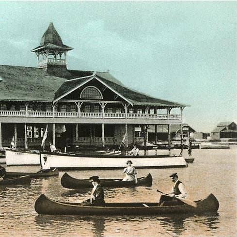 Art Print CA-335 Pavilion, Balboa, California for wholesale by Found Image Press