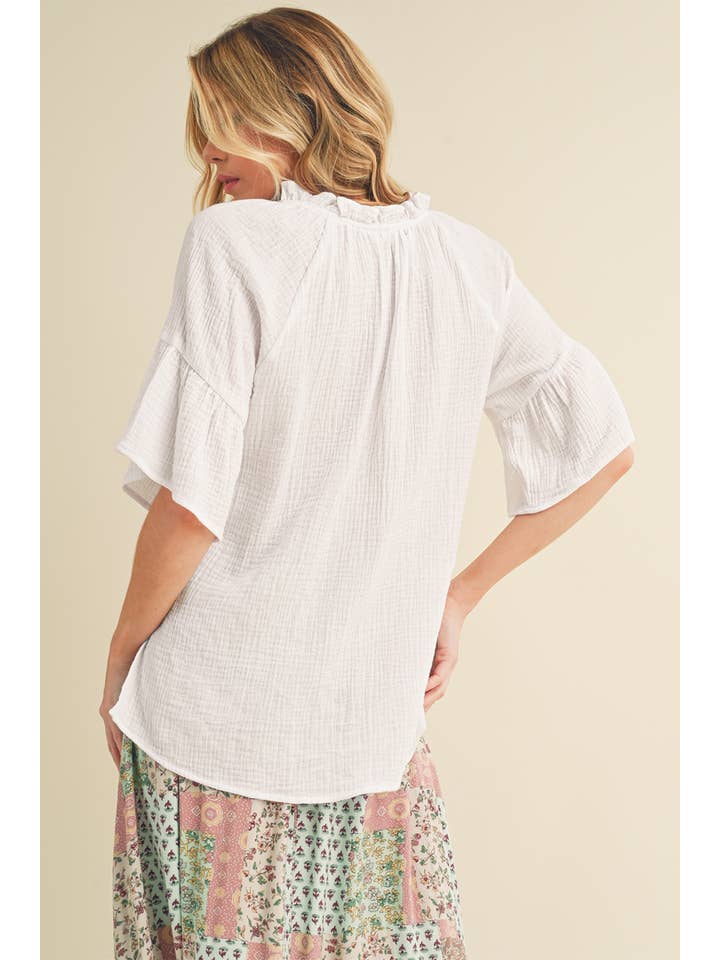 AEMI + CO - Wholesale Blouse - Women's - 8258DK Tes 3/4 Sleeve Ruffle Top27