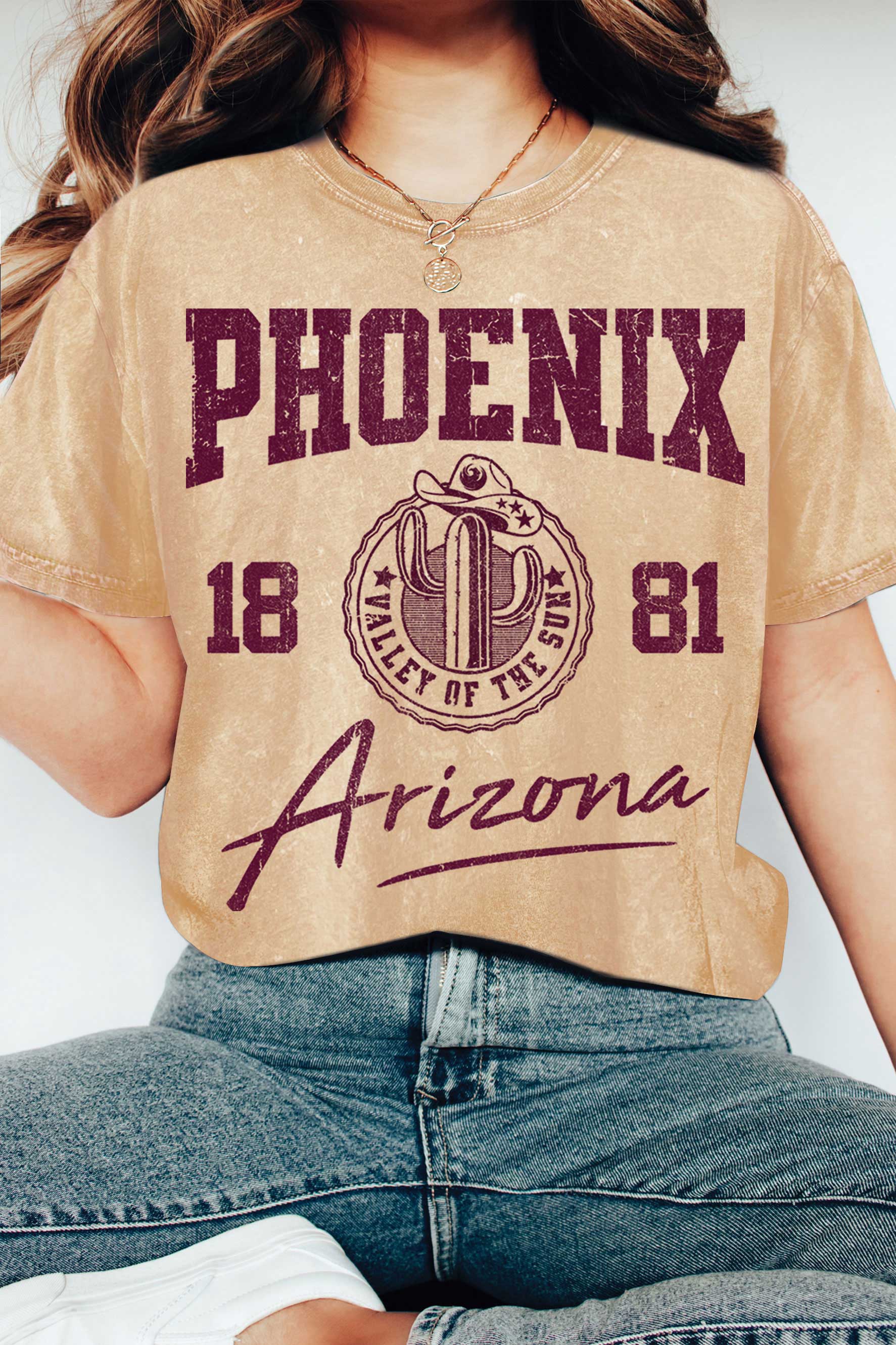 Rustee Clothing – T-shirt estampada - Mulher por atacado – PHOENIX ARIZONA 1881 TSHIRTS GRÁFICAS MINERAIS6
