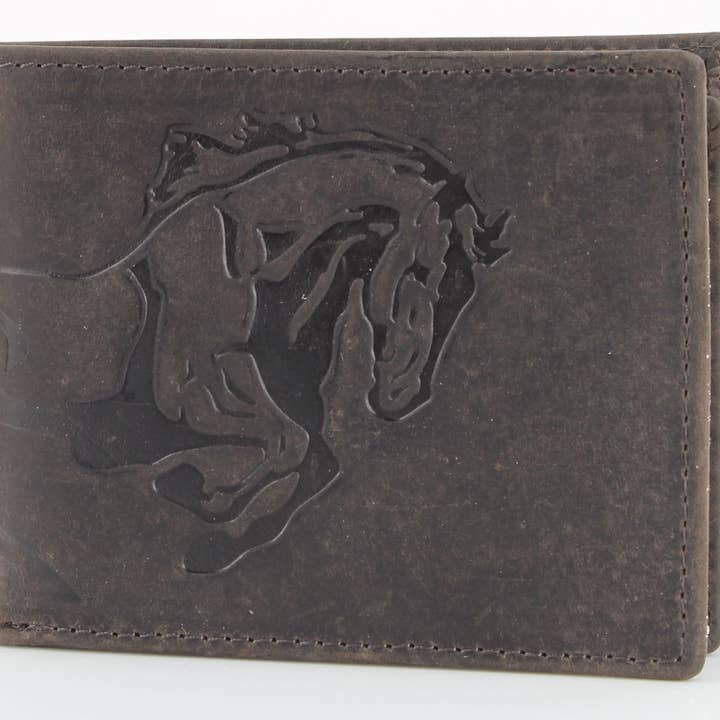Leather Impressions Inc - Wholesale Wallet - Men's - American Bison Horse Embossed Leather Bi Fold Wallet13