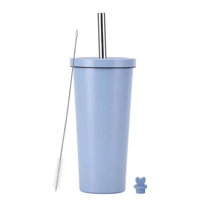 Candles Meta - Wholesale Insulated Mug/Tumbler - 710ml Silid Color Milk Tea Stainless Steel Cup with Straw4