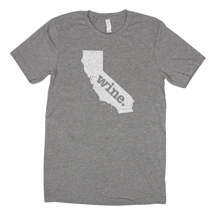 wine. Men's Unisex T-Shirt - California for wholesale by Home State Apparel
